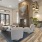 a large living room with a large glass wall